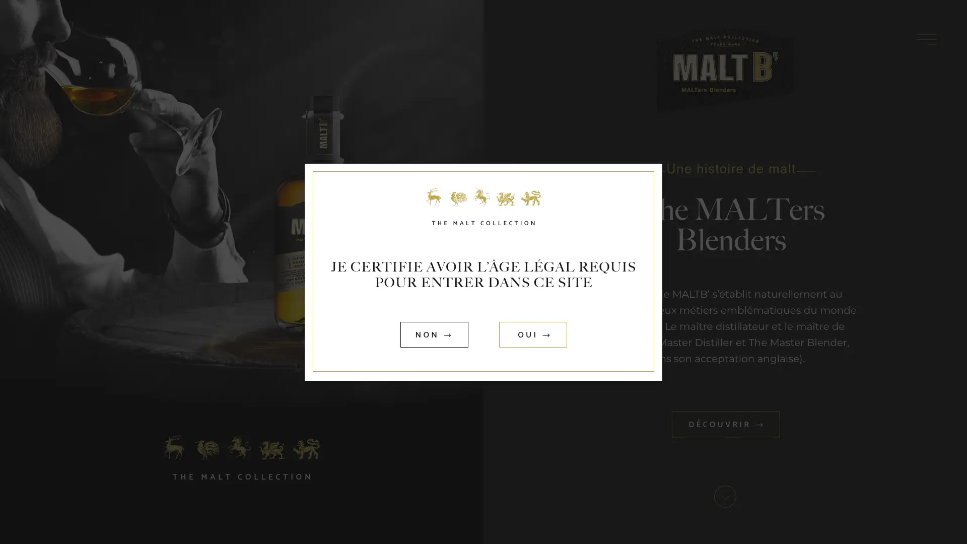 Message d'attention au mineurs du site vitrine Malt'B